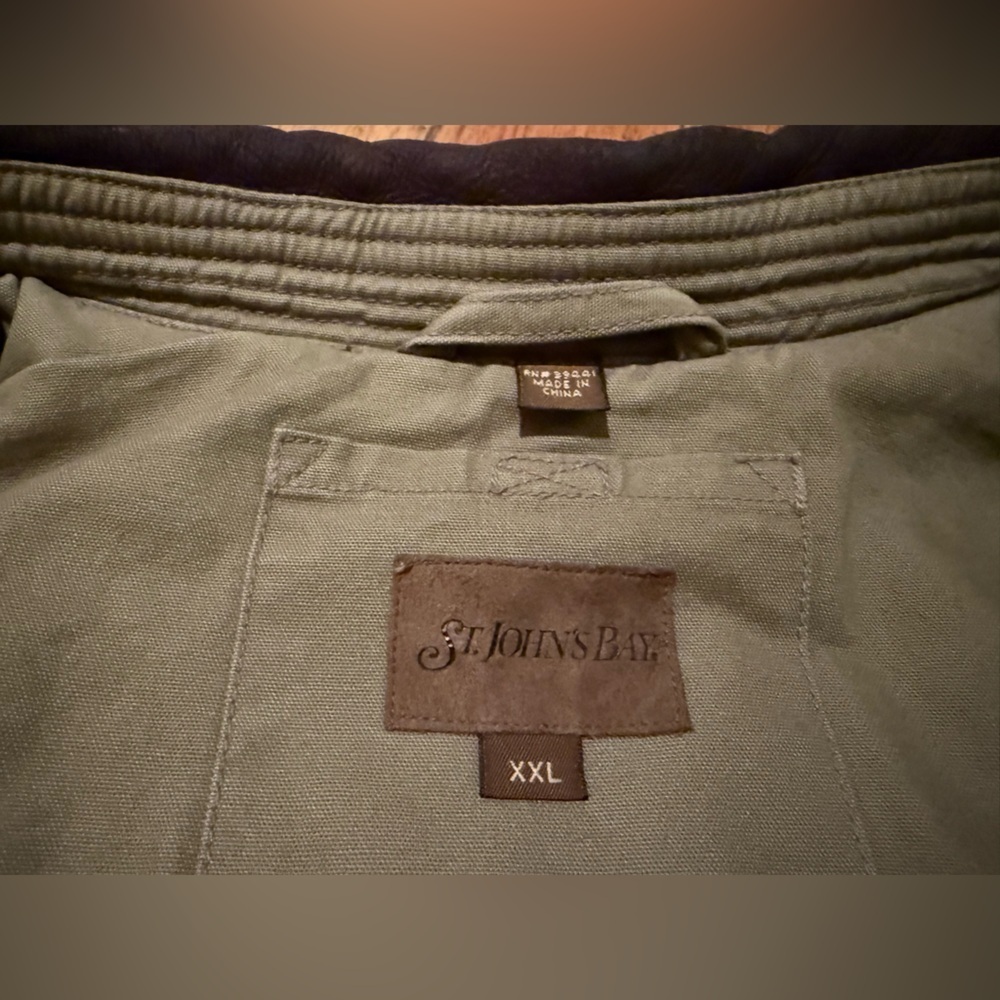 St Johns Bay Green Chore Barn Coat Jacket Flannel Lined Men’s Size XXL - Picture 4 of 16